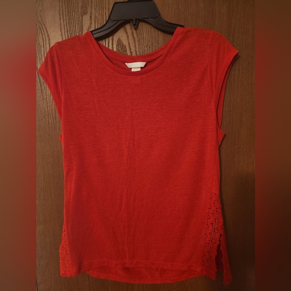 H&M Vibrant Red Short Sleeve Top